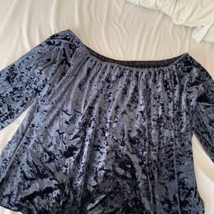 Dark blue off the shoulder top!